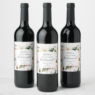 Étiquette Pour Bouteilles De Vin Élégant Magnolia Proposition d'aide d'enquête bl