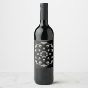 Étiquette Pour Bouteilles De Vin Elégant Mandala