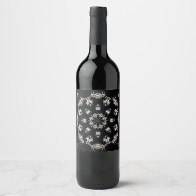 Étiquette Pour Bouteilles De Vin Elégant Mandala (Devant)