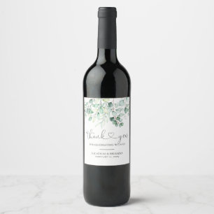 Étiquette Pour Bouteilles De Vin Elégant Mariage botanique Eucalyptus