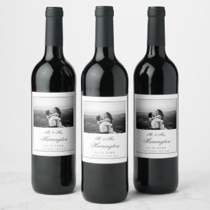 Étiquette Pour Bouteilles De Vin Élégant Mariage de calligraphie classique