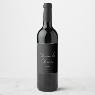 Étiquette Pour Bouteilles De Vin Élégant Mariage de Cravate noire