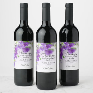 Étiquette Pour Bouteilles De Vin Élégant Mariage Lilac Flowers