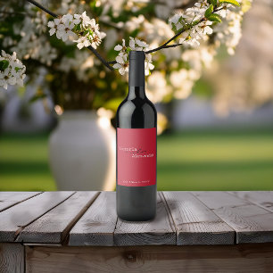 Étiquette Pour Bouteilles De Vin Élégant minimaliste Étiquette de vin rouge