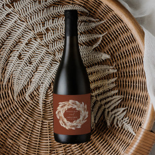 Étiquette Pour Bouteilles De Vin Élégant pampas botanique bohème moderne gagne