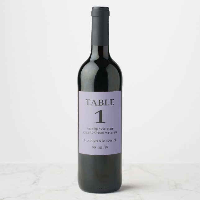 Étiquette Pour Bouteilles De Vin Elegant Purple Wedding (Devant)