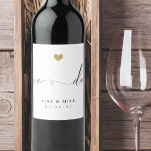 Étiquette Pour Bouteilles De Vin Elegant Script Nous Nous Marions
