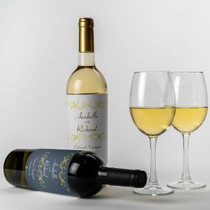 Étiquette Pour Bouteilles De Vin Élégante bouteille Mariage victorienne Favoriser