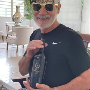 Étiquette Pour Bouteilles De Vin Elégante couronne or et argent Laurel