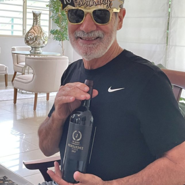 Étiquette Pour Bouteilles De Vin Elégante couronne or et argent Laurel (Créateur téléchargé)