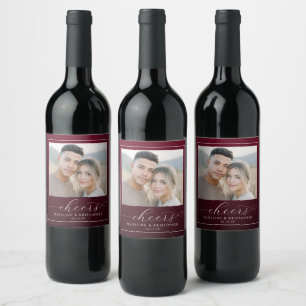 Étiquette Pour Bouteilles De Vin Élégante photo bordeaux chaud
