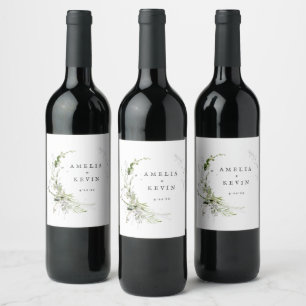 Étiquette Pour Bouteilles De Vin Elégante Terre verte Noms personnalisés