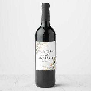 Étiquette Pour Bouteilles De Vin Élégante verdure eucalyptus mariage