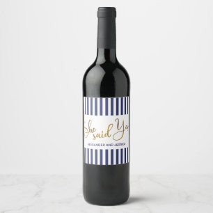 Étiquette Pour Bouteilles De Vin Elle a dit oui