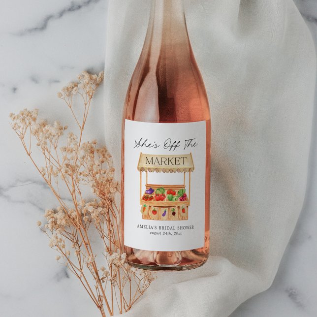 Étiquette Pour Bouteilles De Vin Elle n'est pas au marché (Créateur téléchargé)