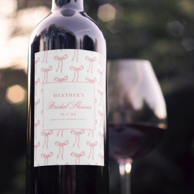 Étiquette Pour Bouteilles De Vin Elle noue la Fête des mariées bleue (Créateur téléchargé)
