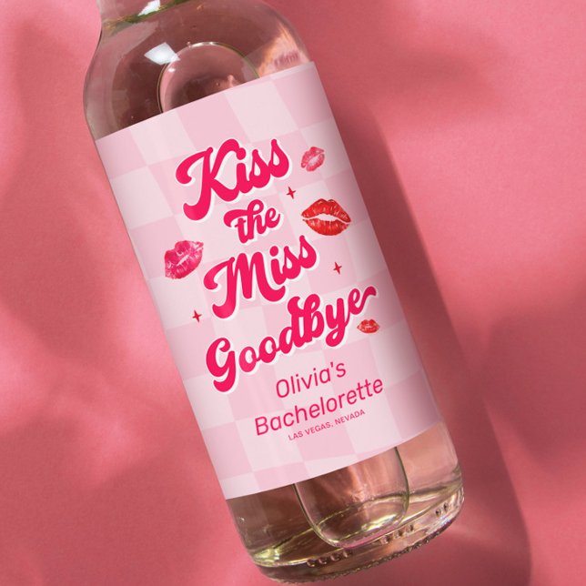 Étiquette Pour Bouteilles De Vin Embrasse la demoiselle d'honneur adieu Enterrement (Créateur téléchargé)