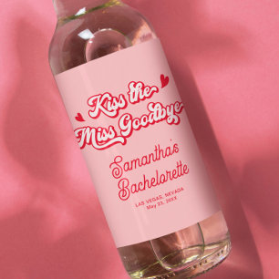 Étiquette Pour Bouteilles De Vin Embrasse la Miss Goodbye Bachelorette Party Favori