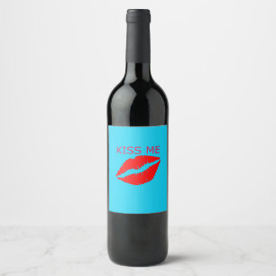 Étiquette Pour Bouteilles De Vin Embrasse-moi