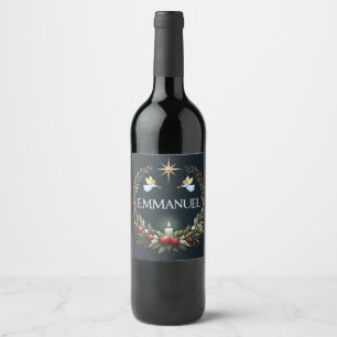 Étiquette Pour Bouteilles De Vin Emmanuel Christmas angels