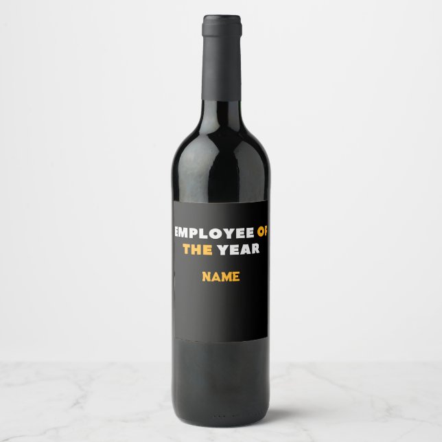 Étiquette Pour Bouteilles De Vin Employé du vin de l'année (Devant)