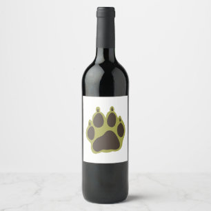 Étiquette Pour Bouteilles De Vin Empreinte de patte