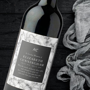 Étiquette Pour Bouteilles De Vin En Mémoire Amoureuse Marbre moderne