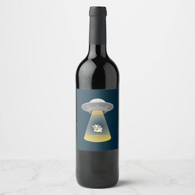 Étiquette Pour Bouteilles De Vin Enlèvement d'Aliens (Devant)