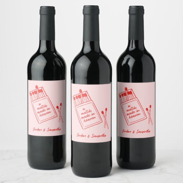 Étiquette Pour Bouteilles De Vin Ensemble d'étiquettes de vin rose et rouge Match M (Bouteilles)