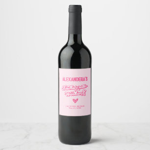 Étiquette Pour Bouteilles De Vin Enterrement de vie de jeune fille rose
