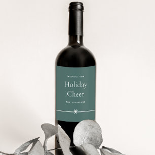 Étiquette Pour Bouteilles De Vin Épicéa   Moderne Bow Simple minimum vacances Cheer