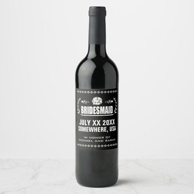 Étiquette Pour Bouteilles De Vin Épouse personnalisée (Devant)