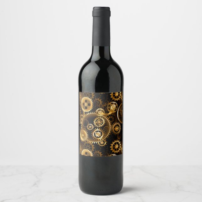 Étiquette Pour Bouteilles De Vin Équipements en laiton sans vapeur (Devant)