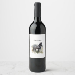 Étiquette Pour Bouteilles De Vin Esprit de l'étalon sauvage, coutume