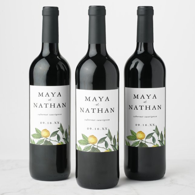 Étiquette Pour Bouteilles De Vin Été Citron vert Mariage personnalisé (Bouteilles)