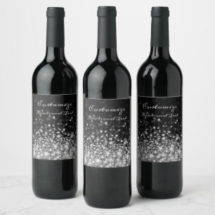 Étiquette Pour Bouteilles De Vin Étincelle d'argent personnalisée