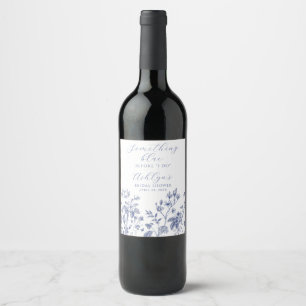 Étiquette Pour Bouteilles De Vin Étiquette à vin de Fête des mariées bleue