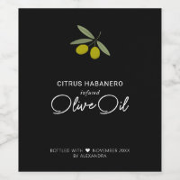 Étiquette à vin d'huile d'olive contaminée maison