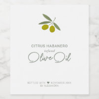 Étiquette à vin d'huile d'olive contaminée maison