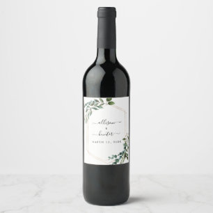 Étiquette Pour Bouteilles De Vin Étiquette à vin Mariage à cadre fleuri