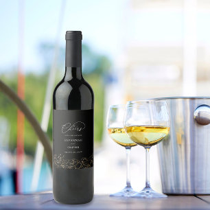 Étiquette Pour Bouteilles De Vin Étiquette à vin Mariage floral linor 2