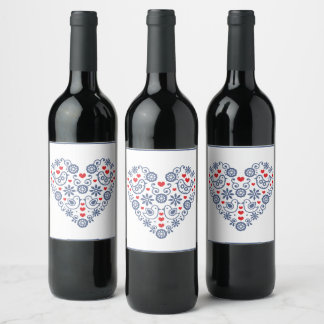 Étiquette Pour Bouteilles De Vin Étiquette à vin traditionnel Motif