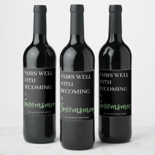 Étiquette Pour Bouteilles De Vin Étiquette de bière d'annonce des garçons d'honneur