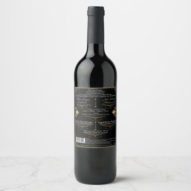 Étiquette Pour Bouteilles De Vin Étiquette de boisson Retour TFDW (Devant)