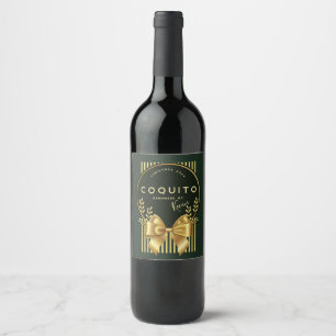 Étiquette Pour Bouteilles De Vin Étiquette de bouteille Coquito Bow Unisex