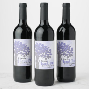 Étiquette Pour Bouteilles De Vin Étiquette de bouteille de Parties scintillant bleu