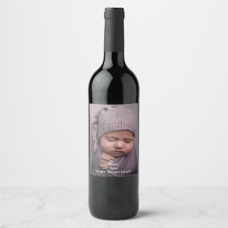 Étiquette Pour Bouteilles De Vin Étiquette de bouteille de vin Faire-part bébé phot