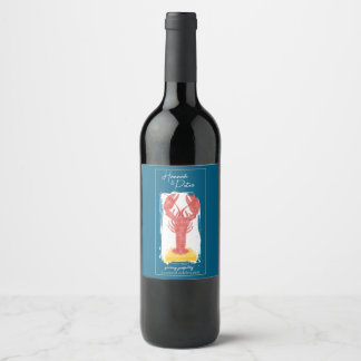 Étiquette Pour Bouteilles De Vin Étiquette de bouteille de vin homard