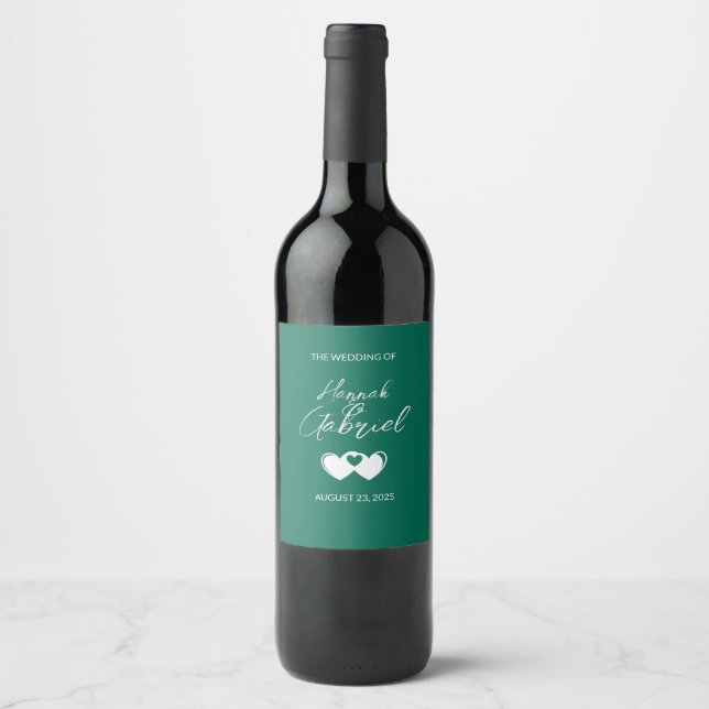 Étiquette Pour Bouteilles De Vin Étiquette de bouteille de vin mariage (Devant)