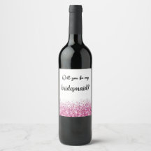 Étiquette de bouteille de vin 'Veux-tu être ma dem